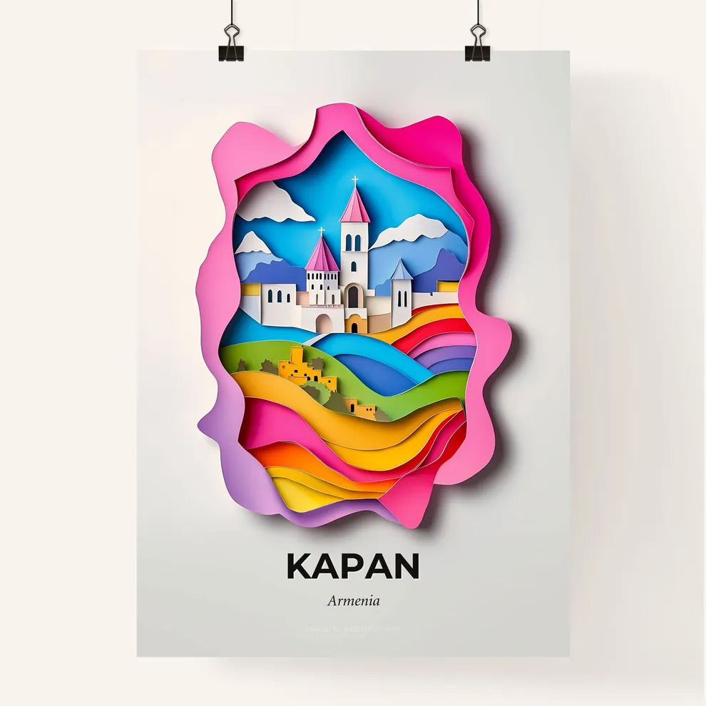 Vivid Kapan, Armenia, Colorful Poster
