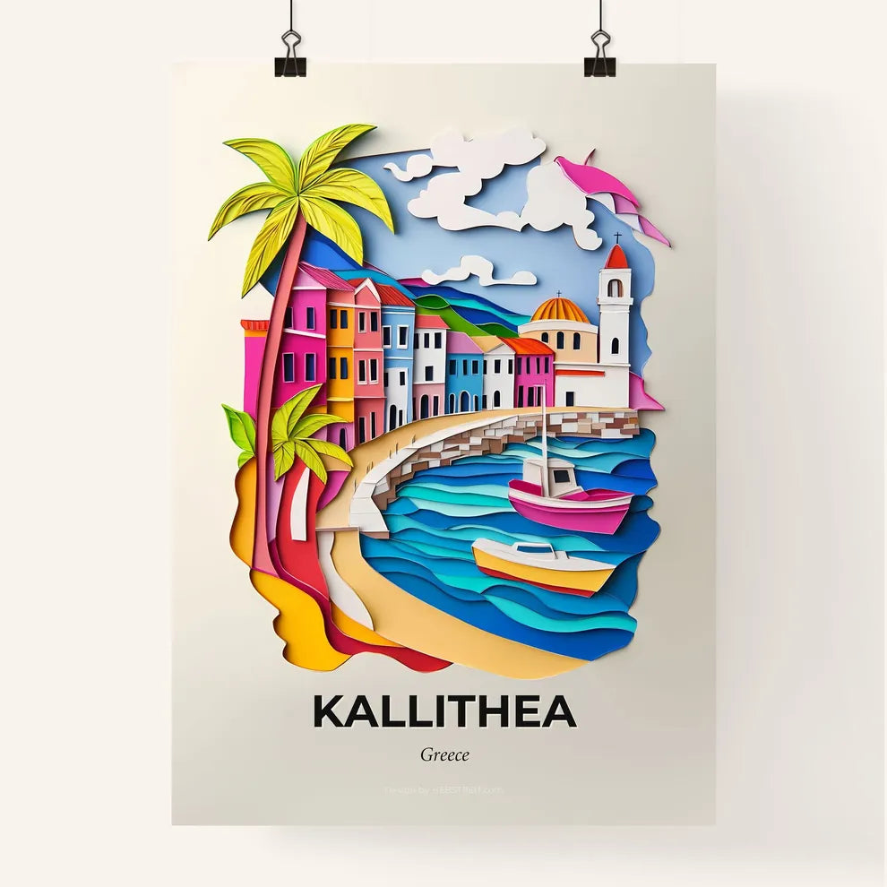 Vivid Kallithea, Greece, Colorful Poster