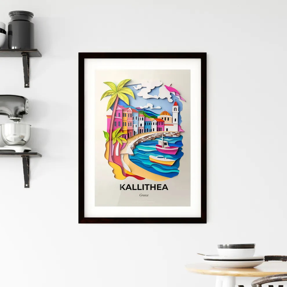 Vivid Kallithea, Greece, Framed Wall Art