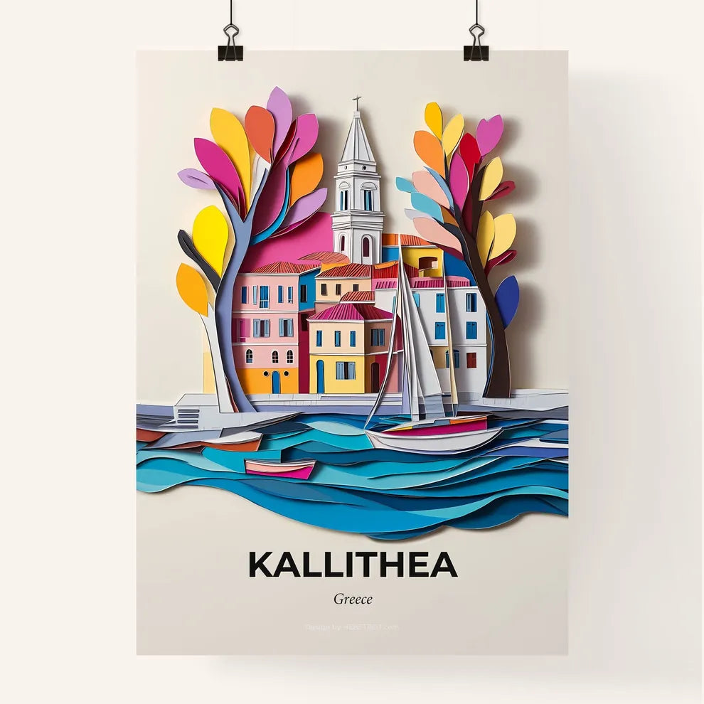 Vivid Kallithea, Greece, Colorful Poster