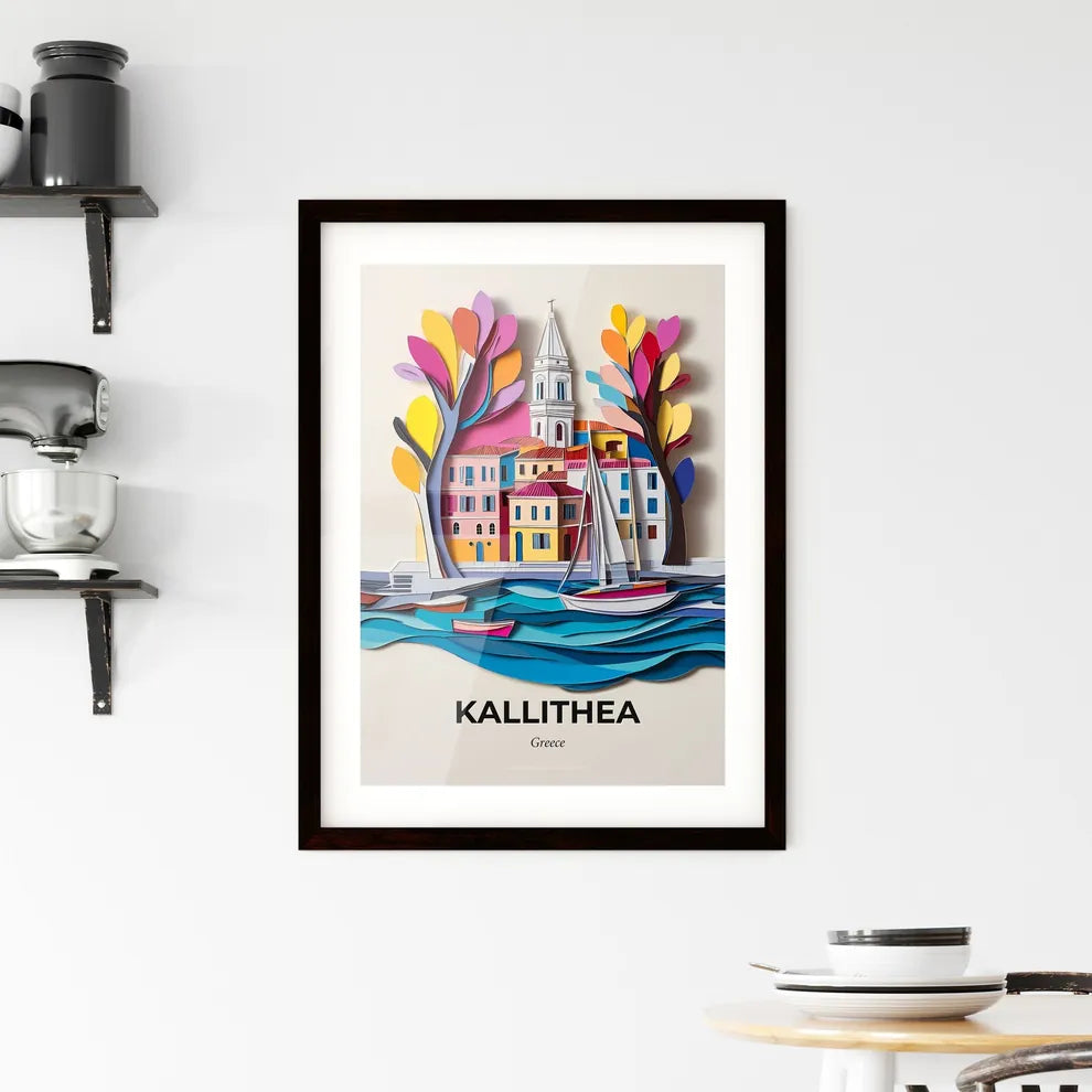 Vivid Kallithea, Greece, Framed Wall Art