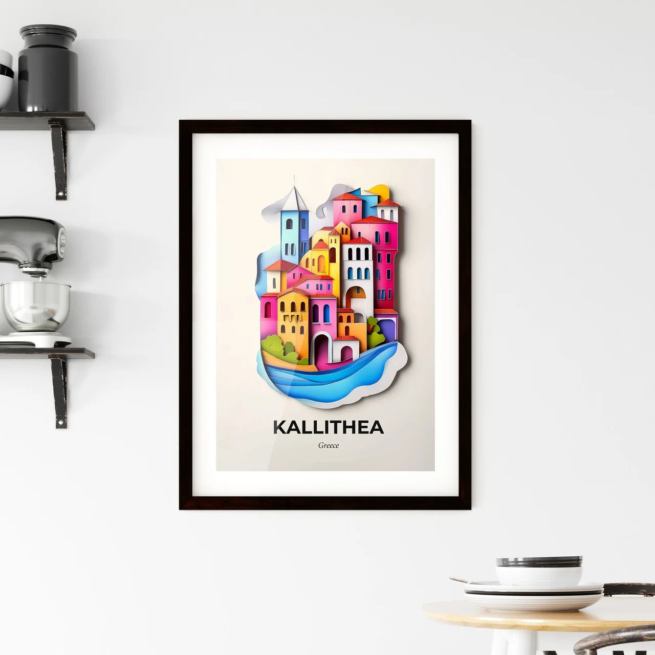 Vivid Kallithea, Greece, Framed Wall Art