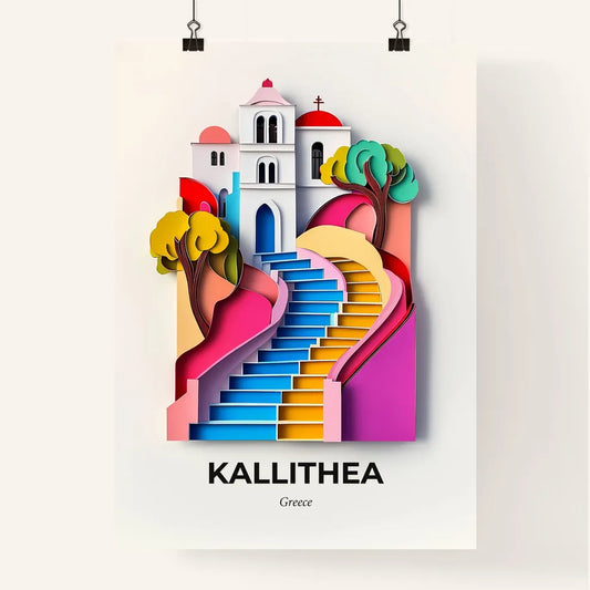 Vivid Kallithea, Greece, Colorful Poster