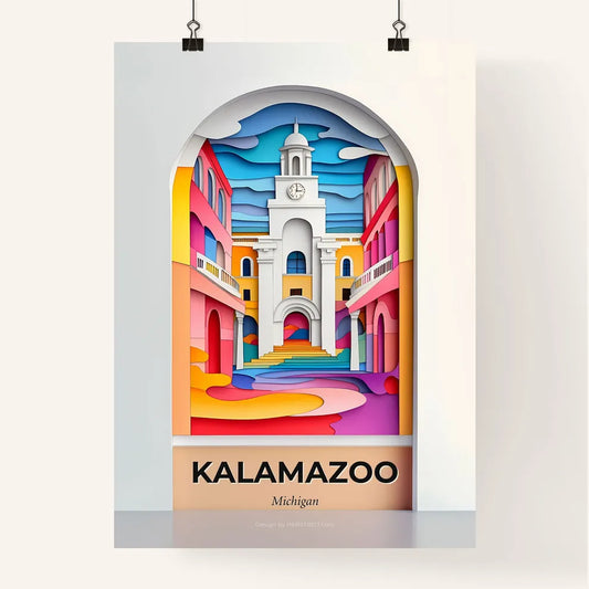 Vivid Kalamazoo, Michigan, Colorful Poster