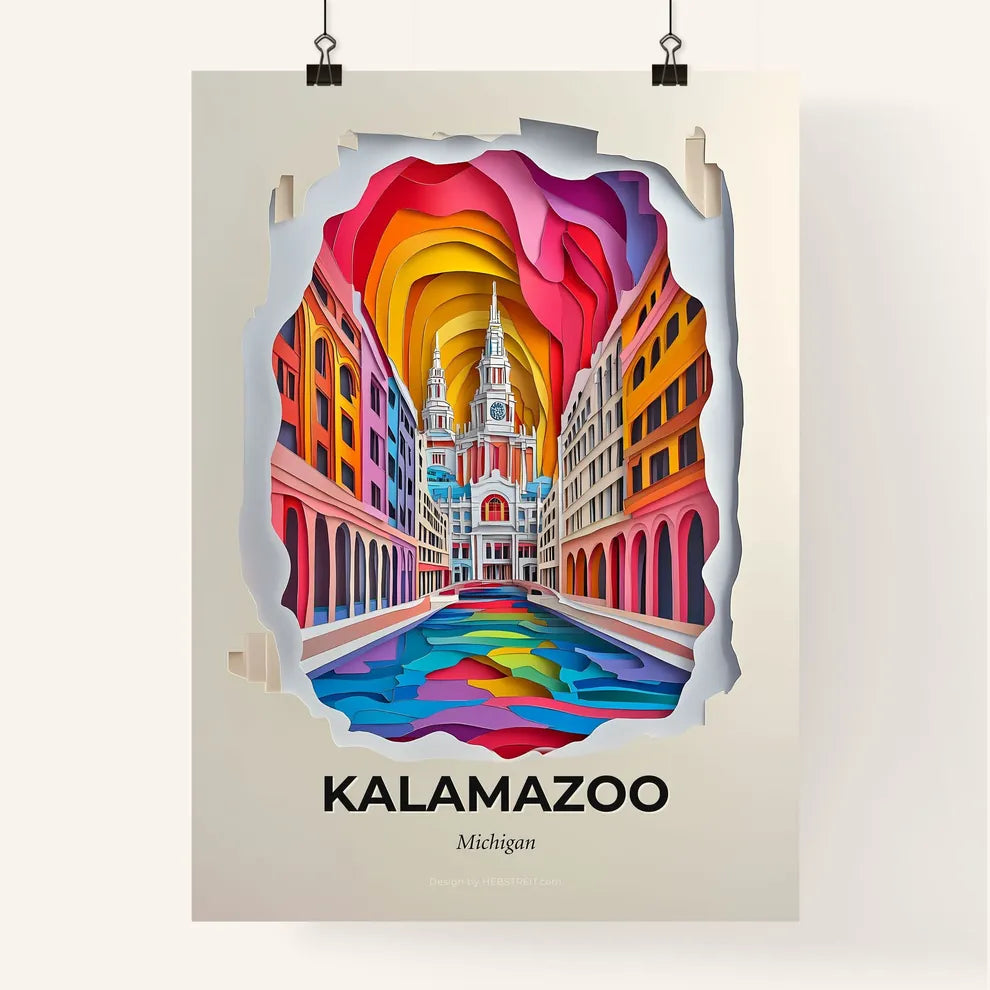 Vivid Kalamazoo, Michigan, Colorful Poster