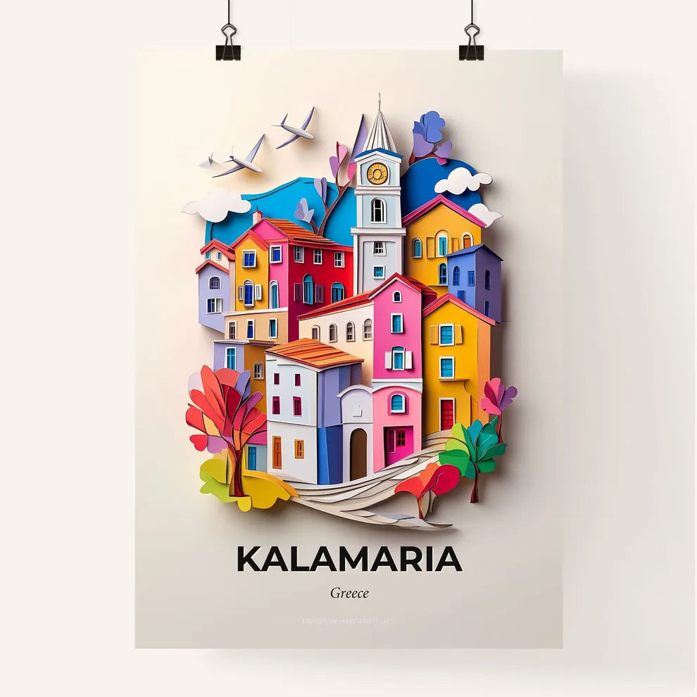 Vivid Kalamaria, Greece, Colorful Poster