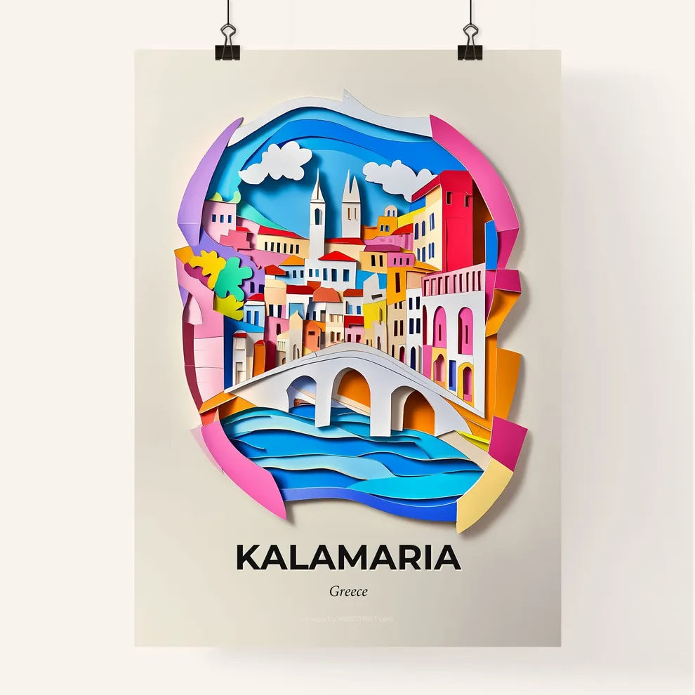 Vivid Kalamaria, Greece, Colorful Poster