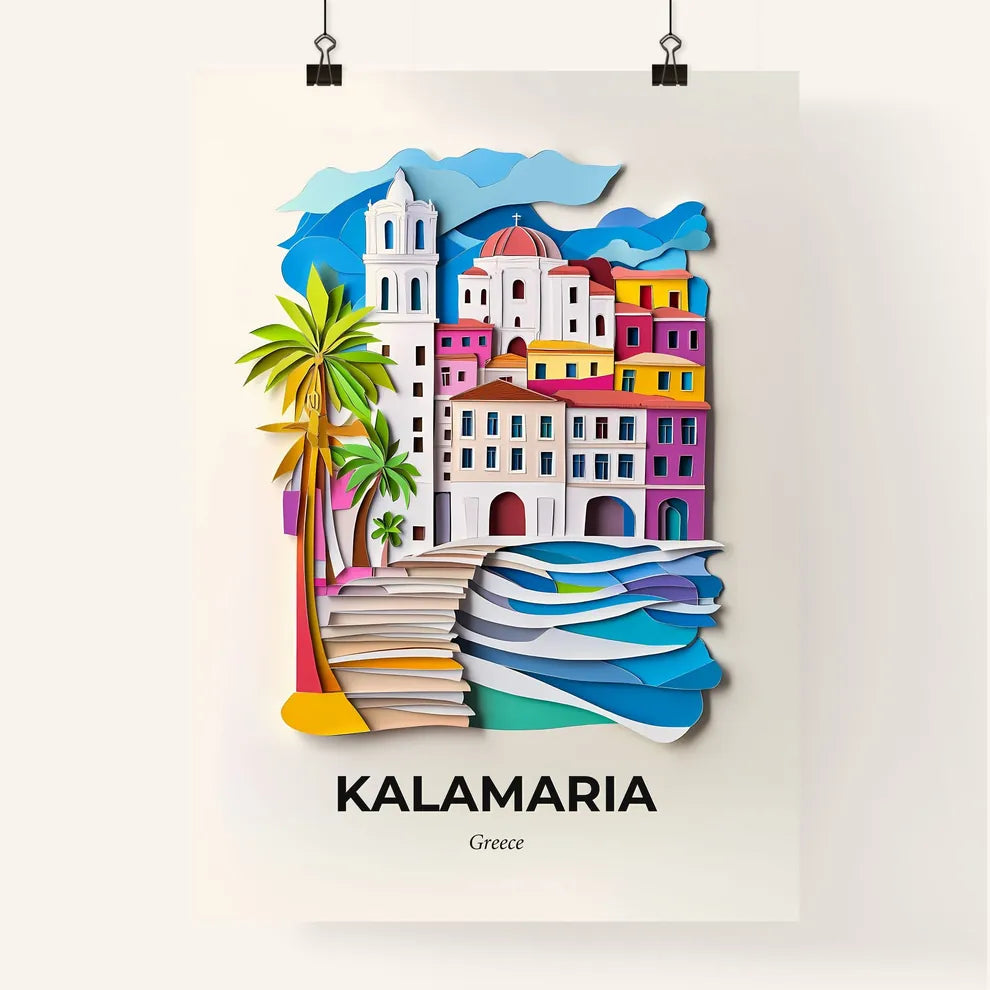 Vivid Kalamaria, Greece, Colorful Poster