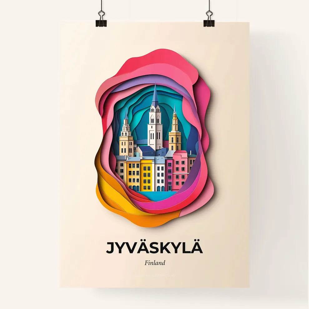 Vivid Jyväskylä, Finland, Colorful Poster