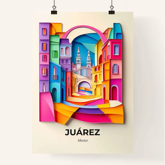 Vivid Juárez, Mexico, Colorful Poster