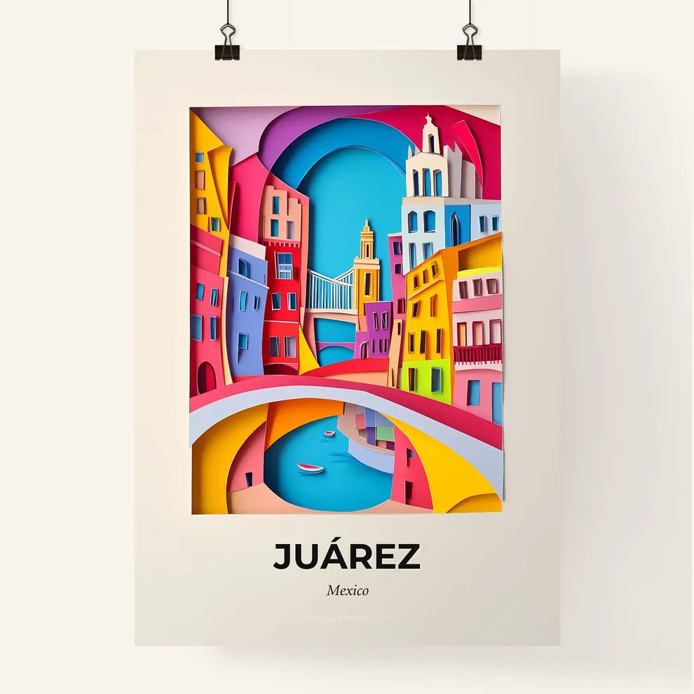 Vivid Juárez, Mexico, Colorful Poster
