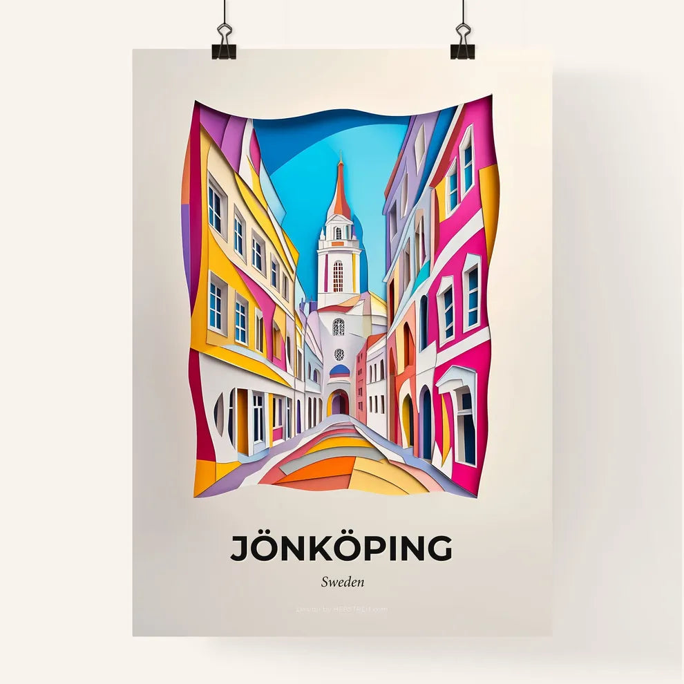Vivid Jönköping, Sweden, Colorful Poster
