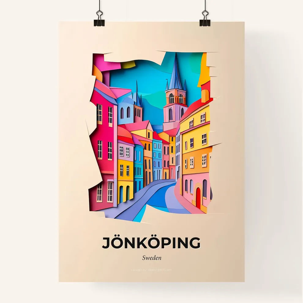 Vivid Jönköping, Sweden, Colorful Poster