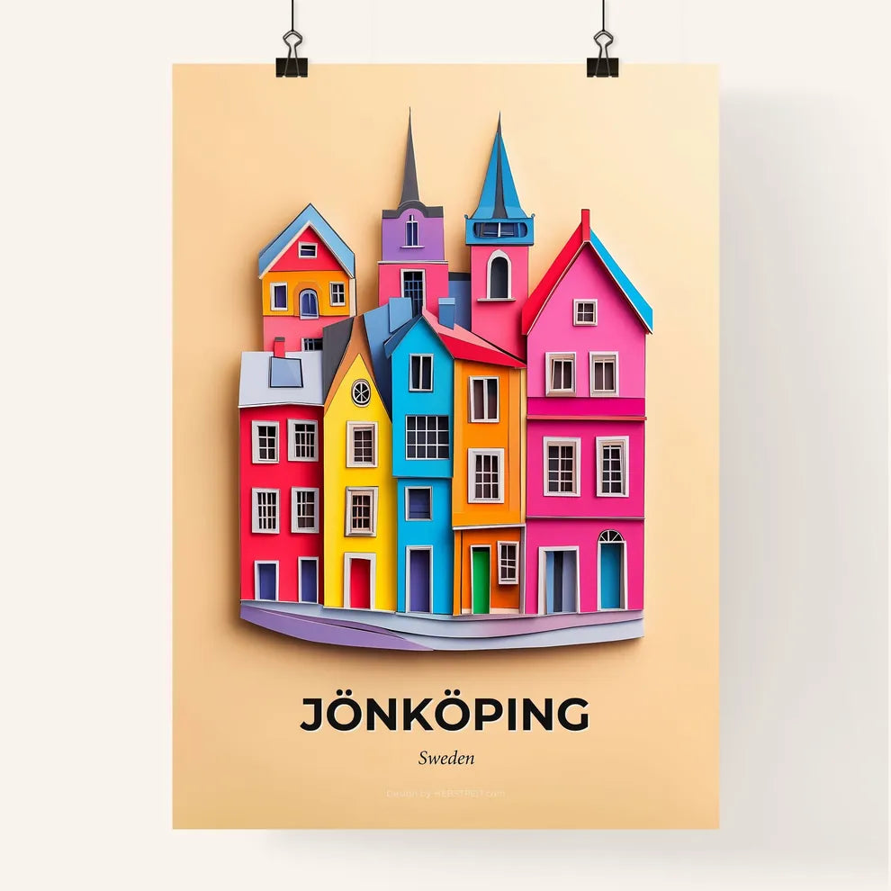 Vivid Jönköping, Sweden, Colorful Poster