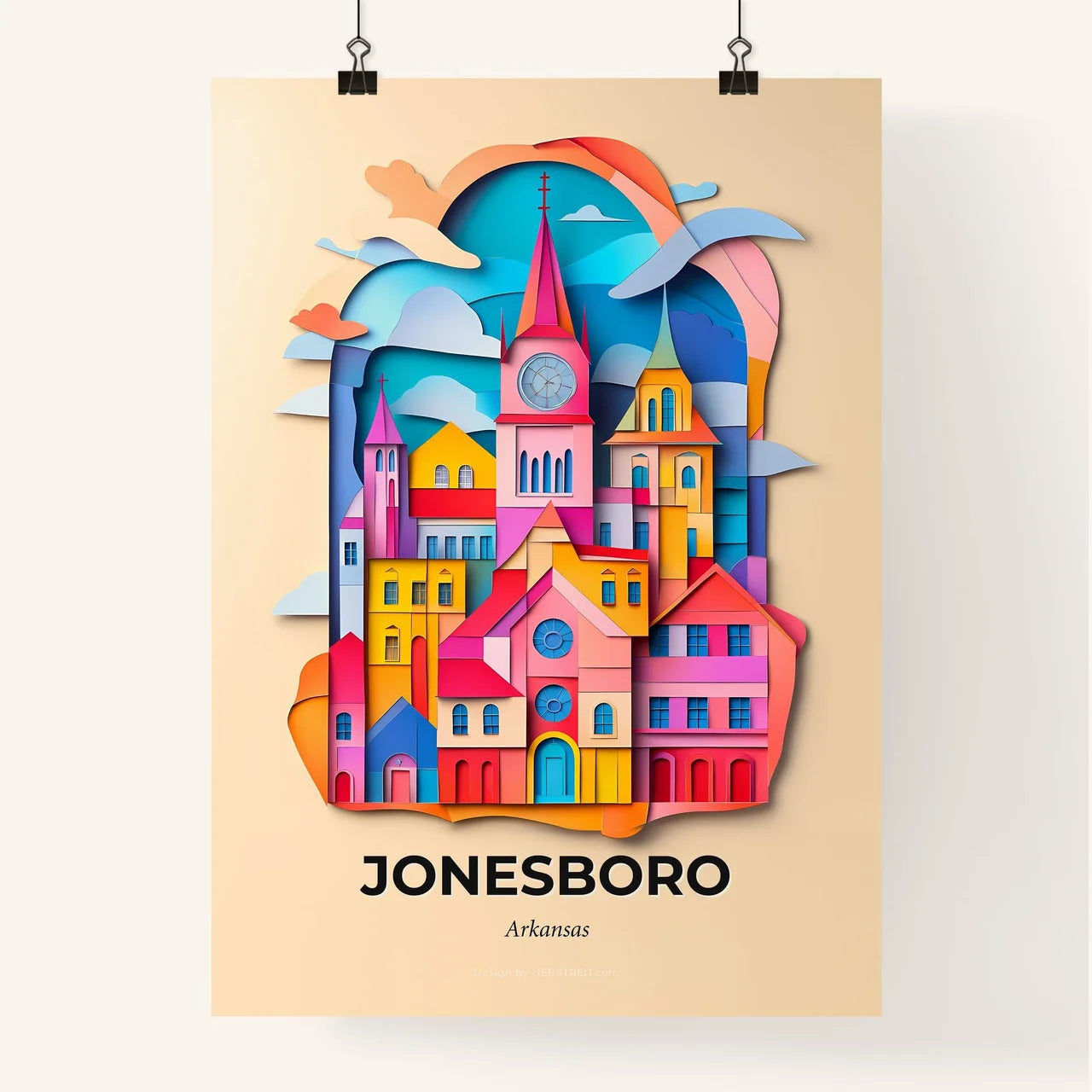Vivid Jonesboro, Arkansas, Colorful Poster