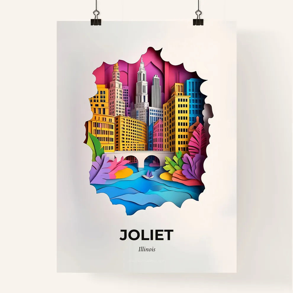 Vivid Joliet, Illinois, Colorful Poster