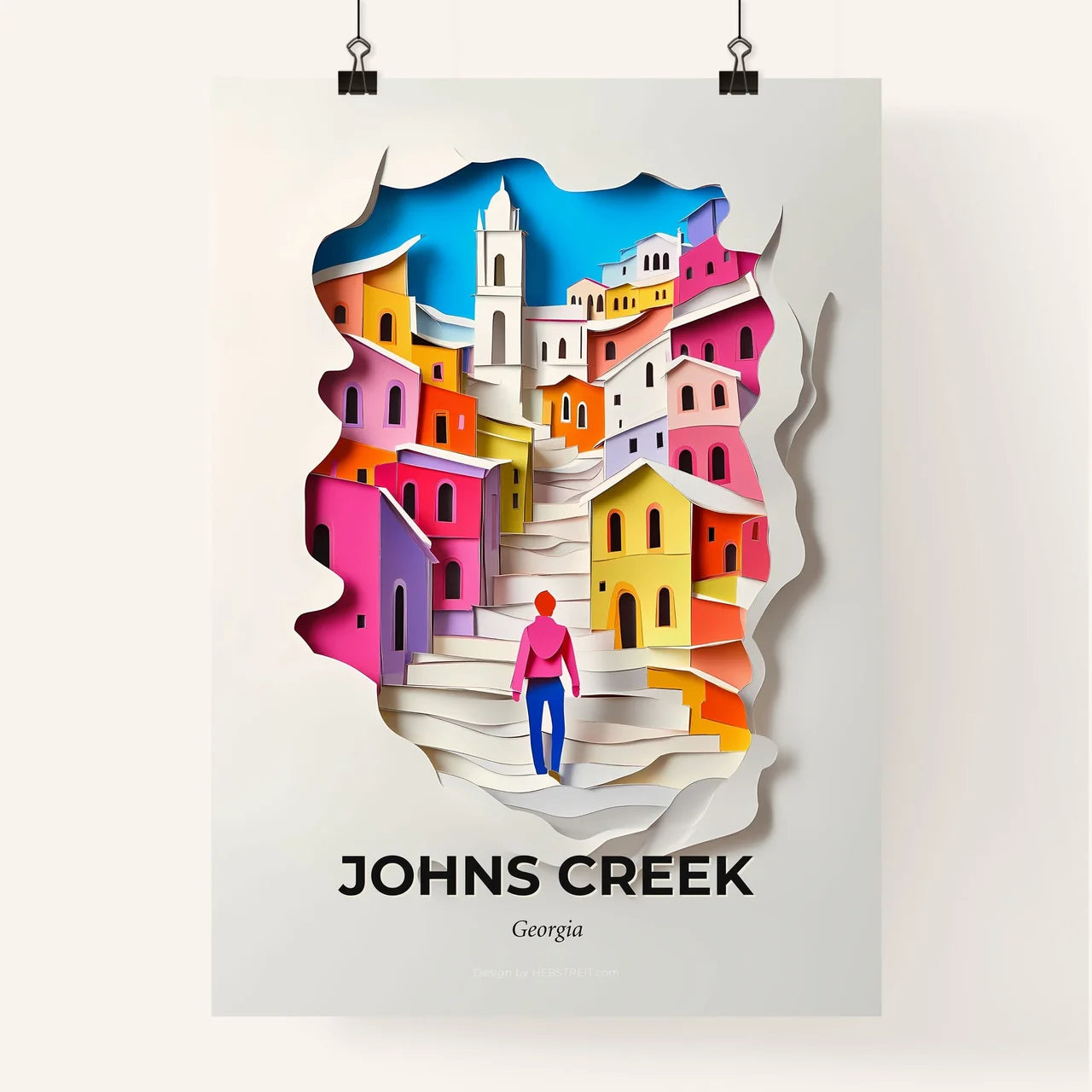 Vivid Johns Creek, Georgia, Colorful Poster