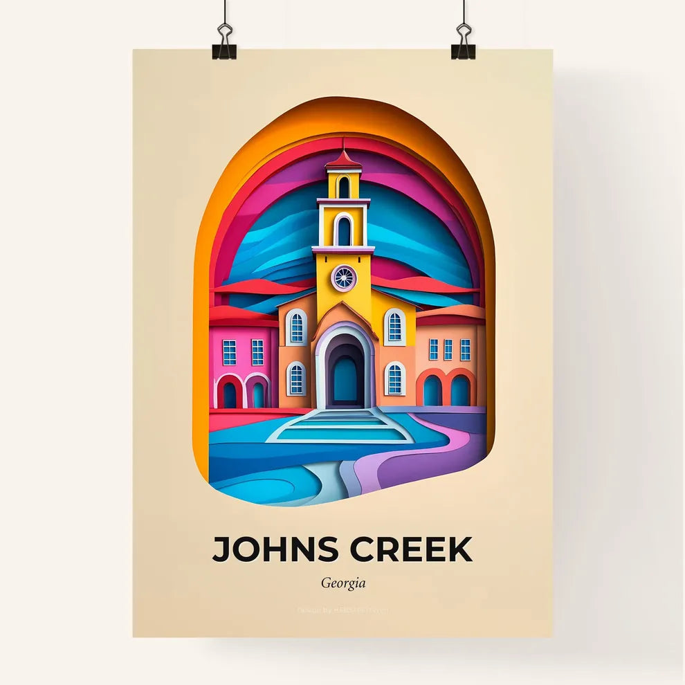 Vivid Johns Creek, Georgia, Colorful Poster