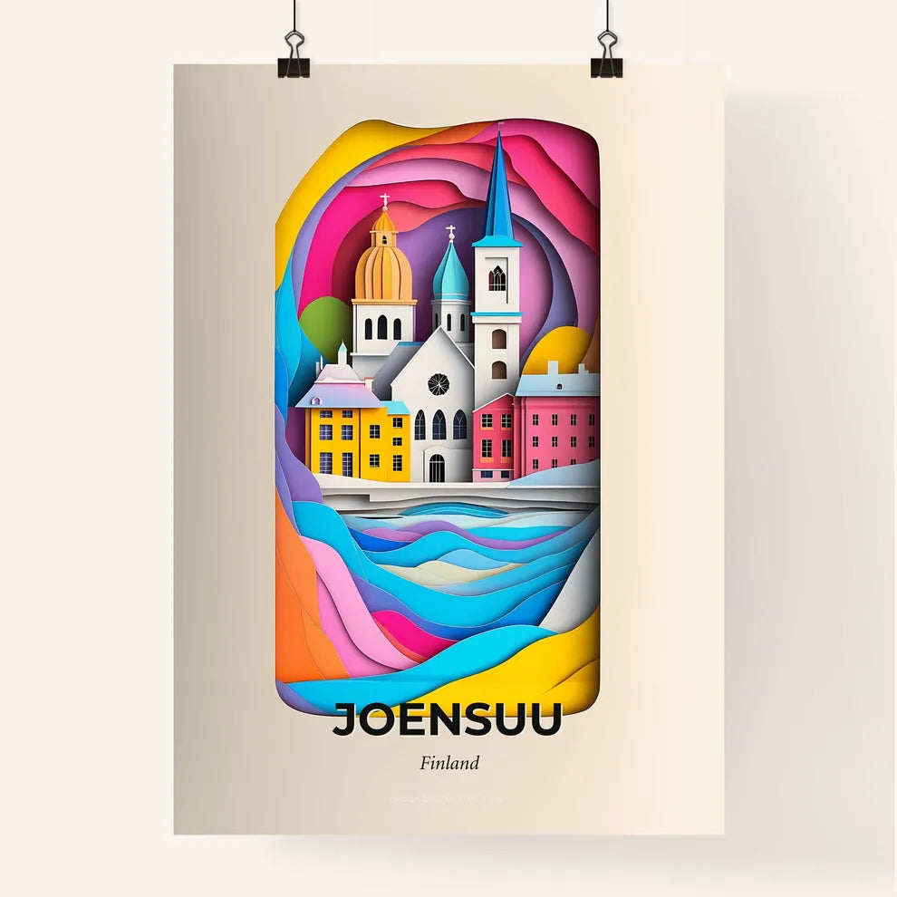 Vivid Joensuu, Finland, Colorful Poster
