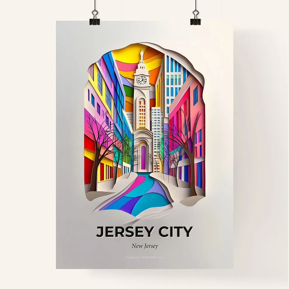 Vivid Jersey City, New Jersey, Colorful Poster