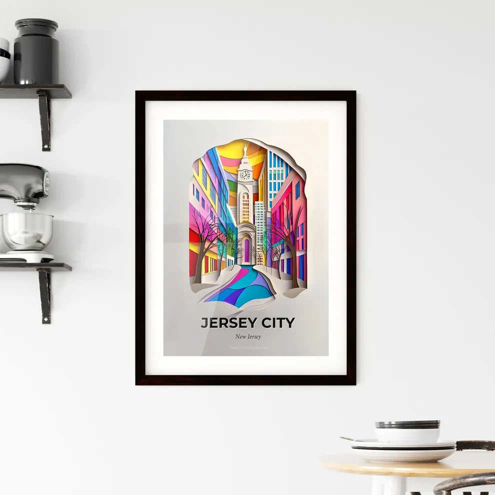Vivid Jersey City, New Jersey, Framed Wall Art