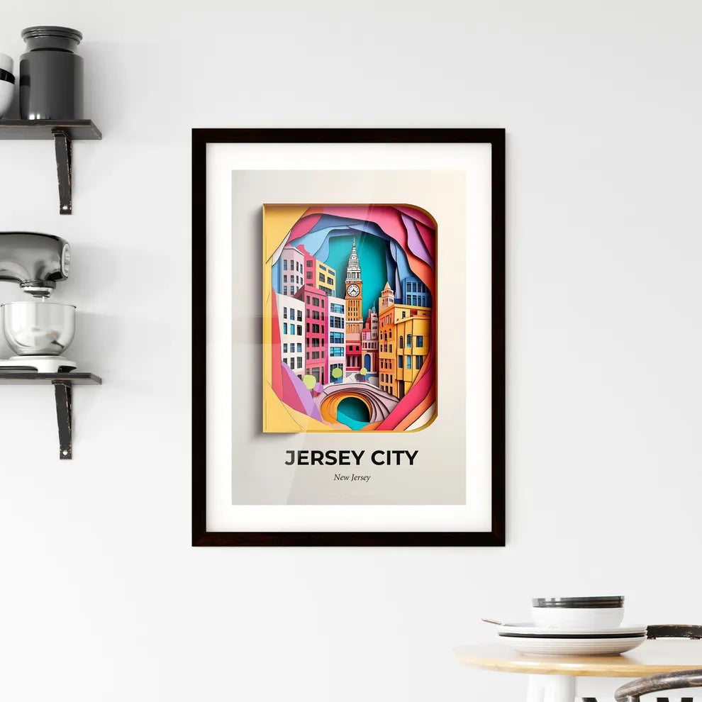 Vivid Jersey City, New Jersey, Framed Wall Art