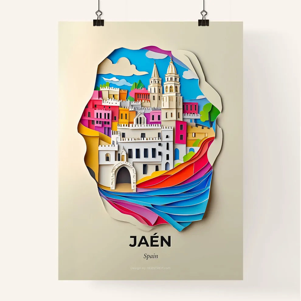 Vivid Jaén, Spain, Colorful Poster