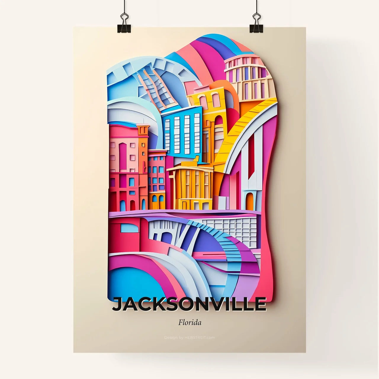 Vivid Jacksonville, Florida, Colorful Poster
