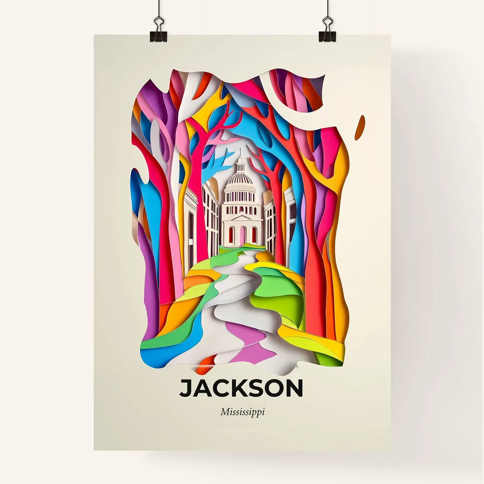 Vivid Jackson, Mississippi, Colorful Poster
