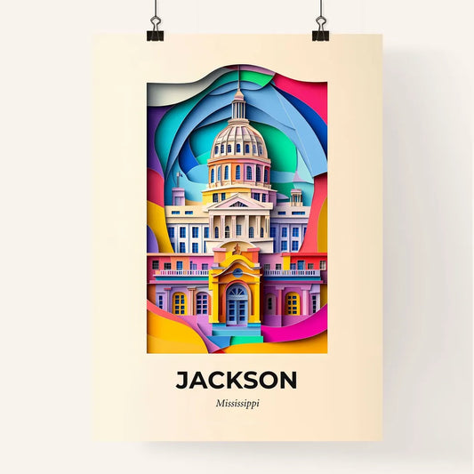Vivid Jackson, Mississippi, Colorful Poster