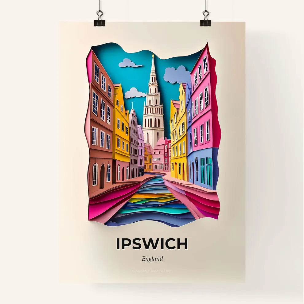Vivid Ipswich, England, Colorful Poster