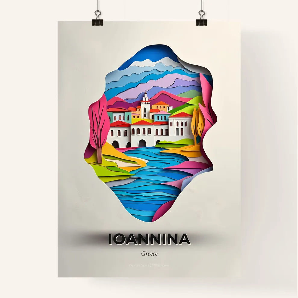 Vivid Ioannina, Greece, Colorful Poster