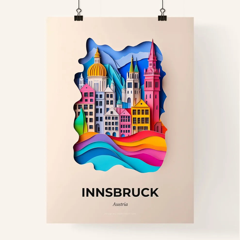 Vivid Innsbruck, Austria, Colorful Poster