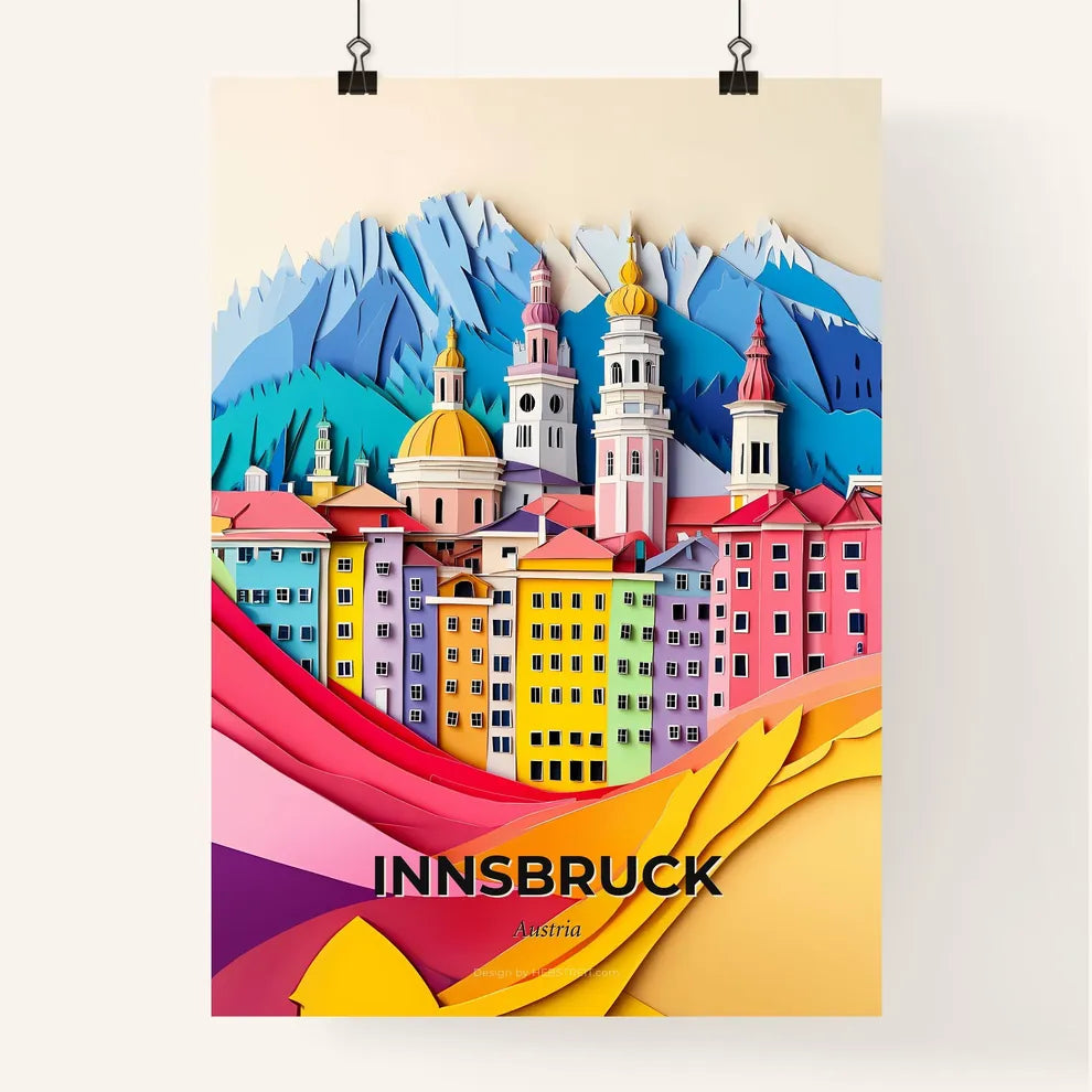 Vivid Innsbruck, Austria, Colorful Poster