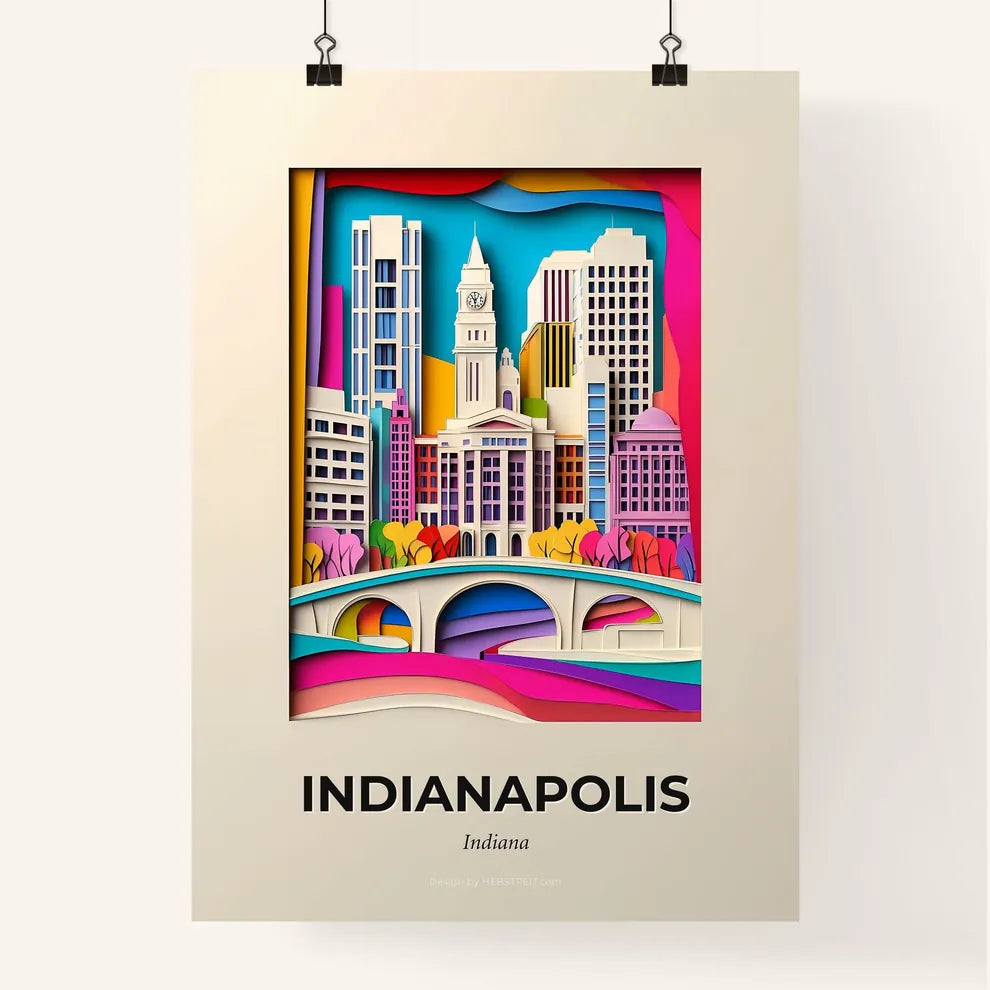 Vivid Indianapolis, Indiana, Colorful Poster