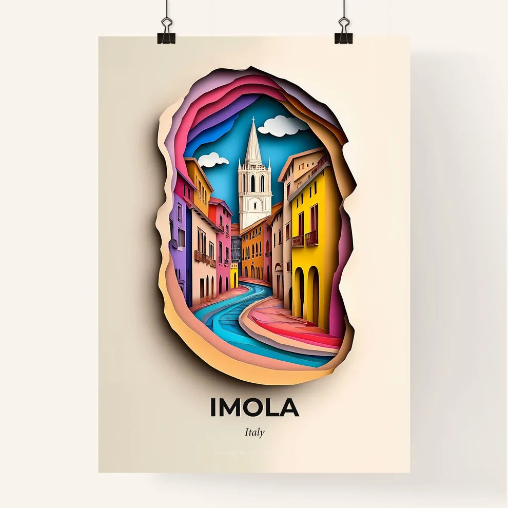 Vivid Imola, Italy, Colorful Poster