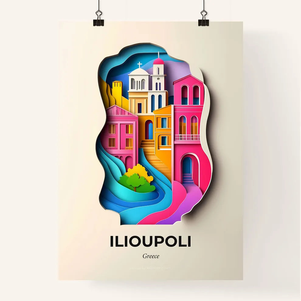 Vivid Ilioupoli, Greece, Colorful Poster