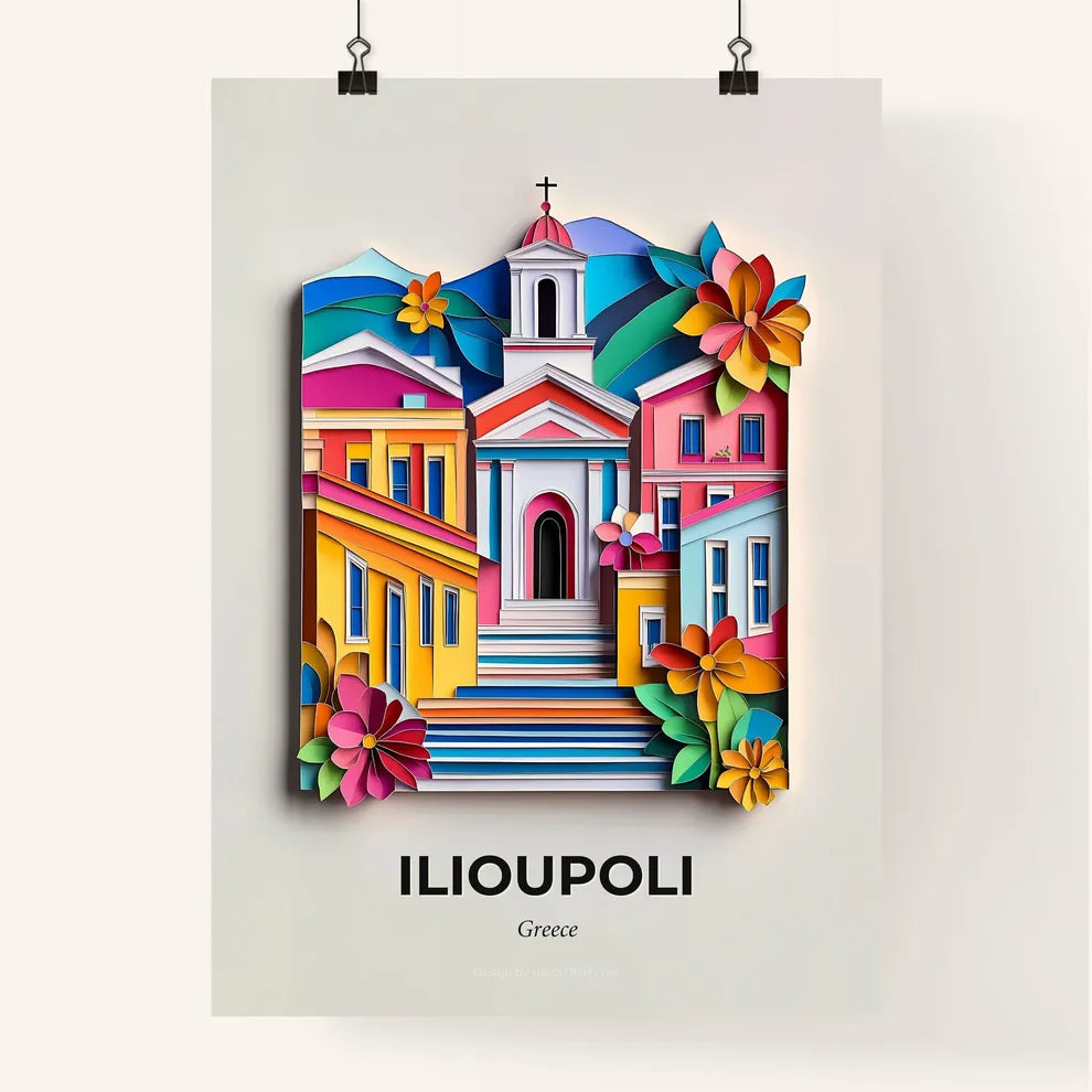 Vivid Ilioupoli, Greece, Colorful Poster