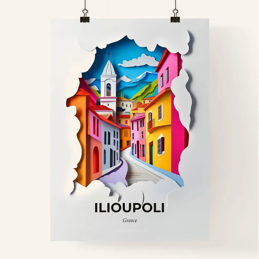 Vivid Ilioupoli, Greece, Colorful Poster