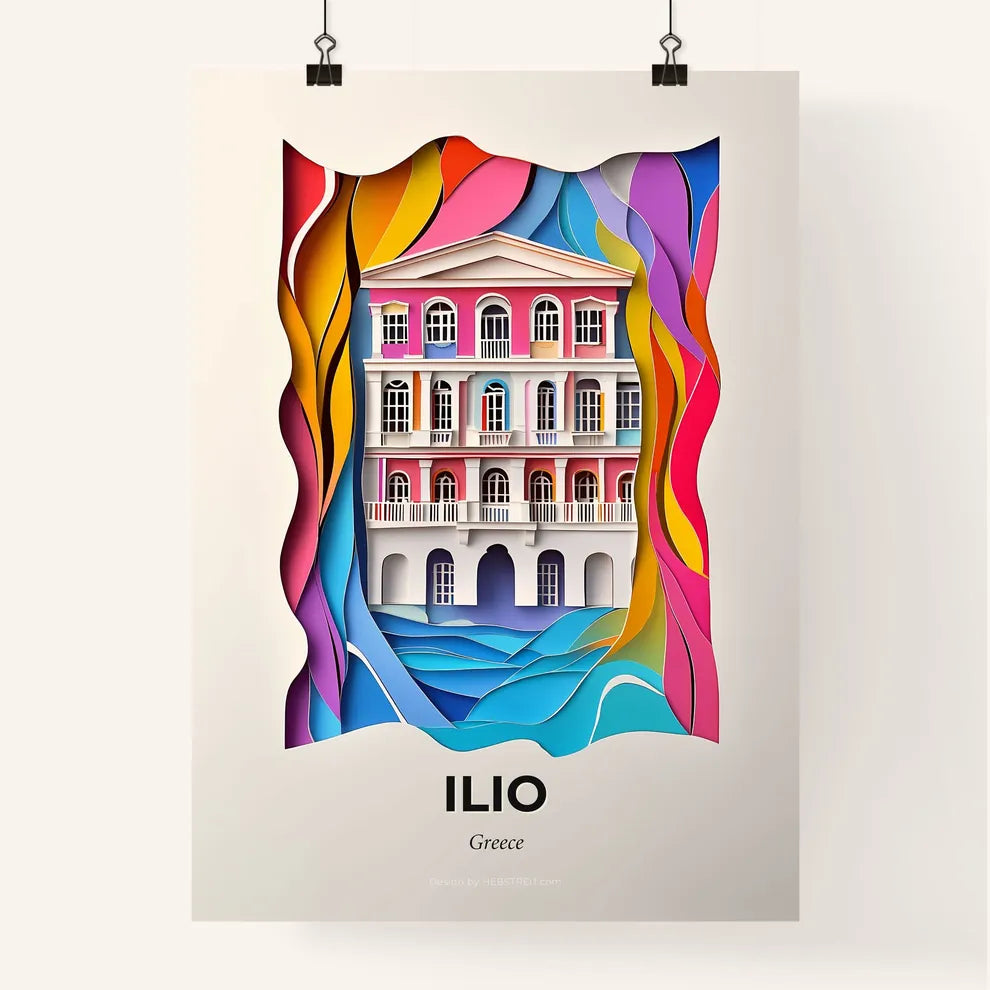 Vivid Ilio, Greece, Colorful Poster
