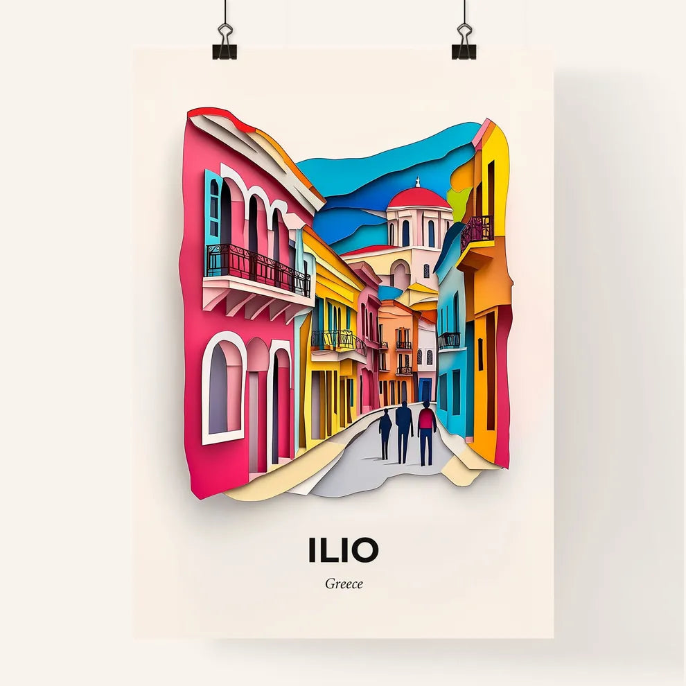 Vivid Ilio, Greece, Colorful Poster
