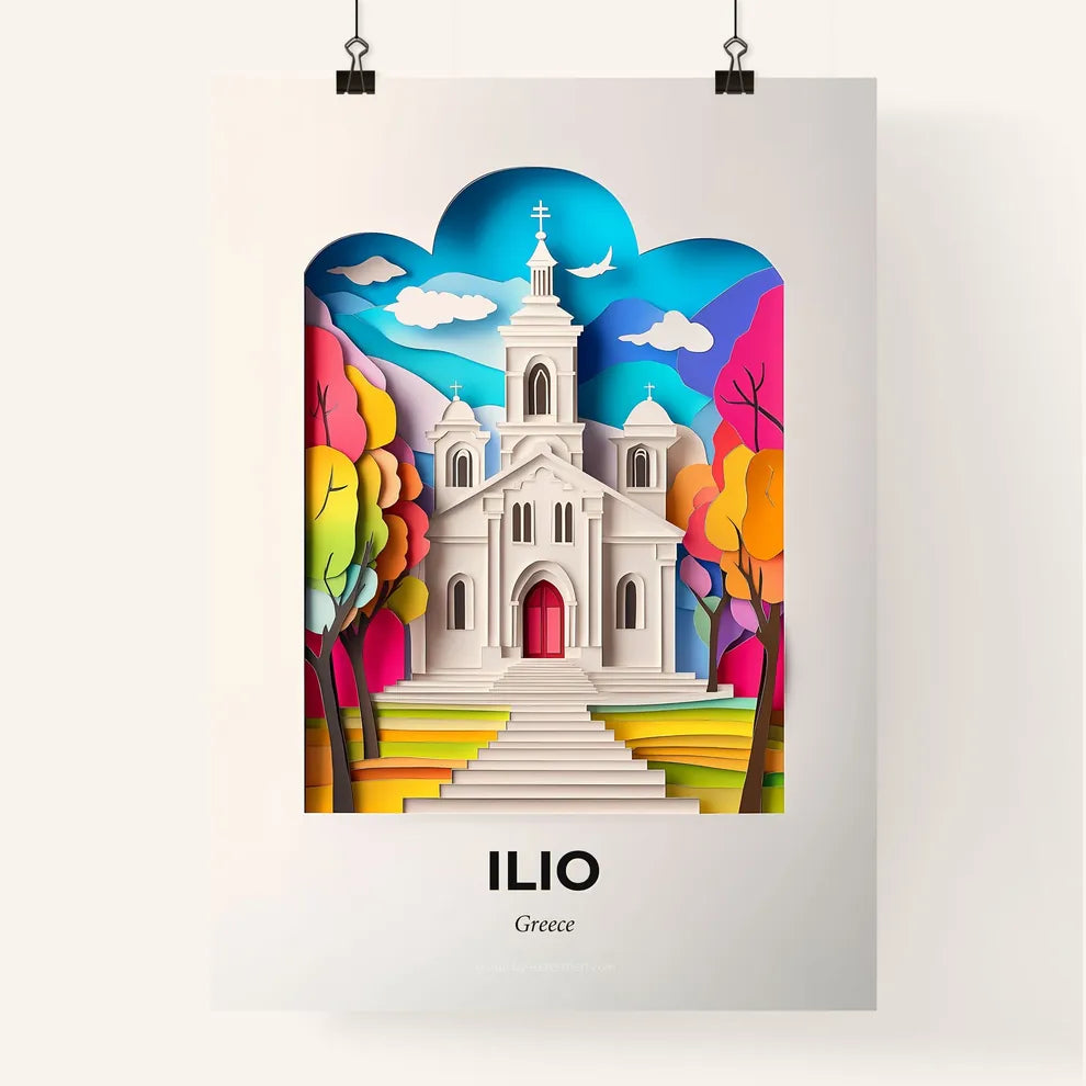 Vivid Ilio, Greece, Colorful Poster