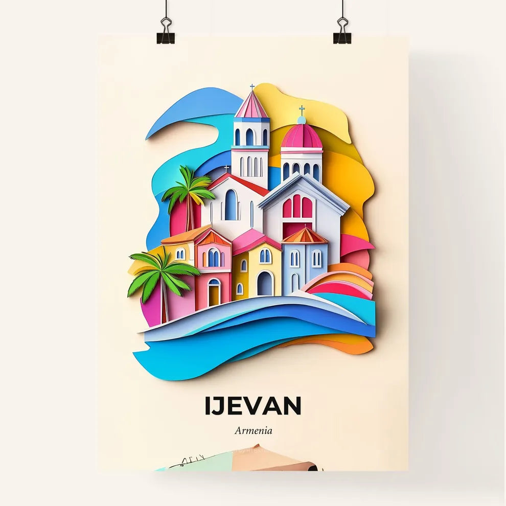 Vivid Ijevan, Armenia, Colorful Poster