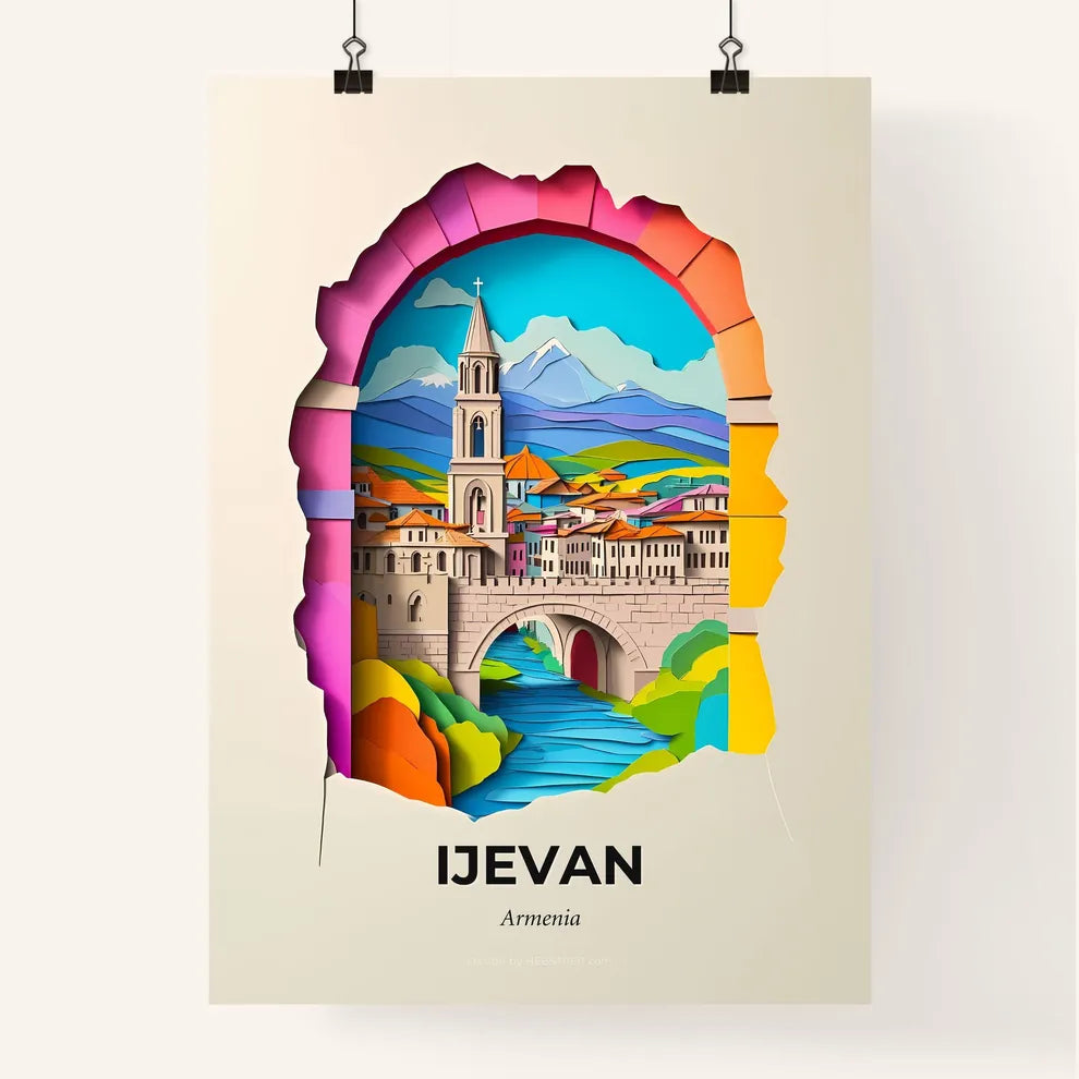 Vivid Ijevan, Armenia, Colorful Poster