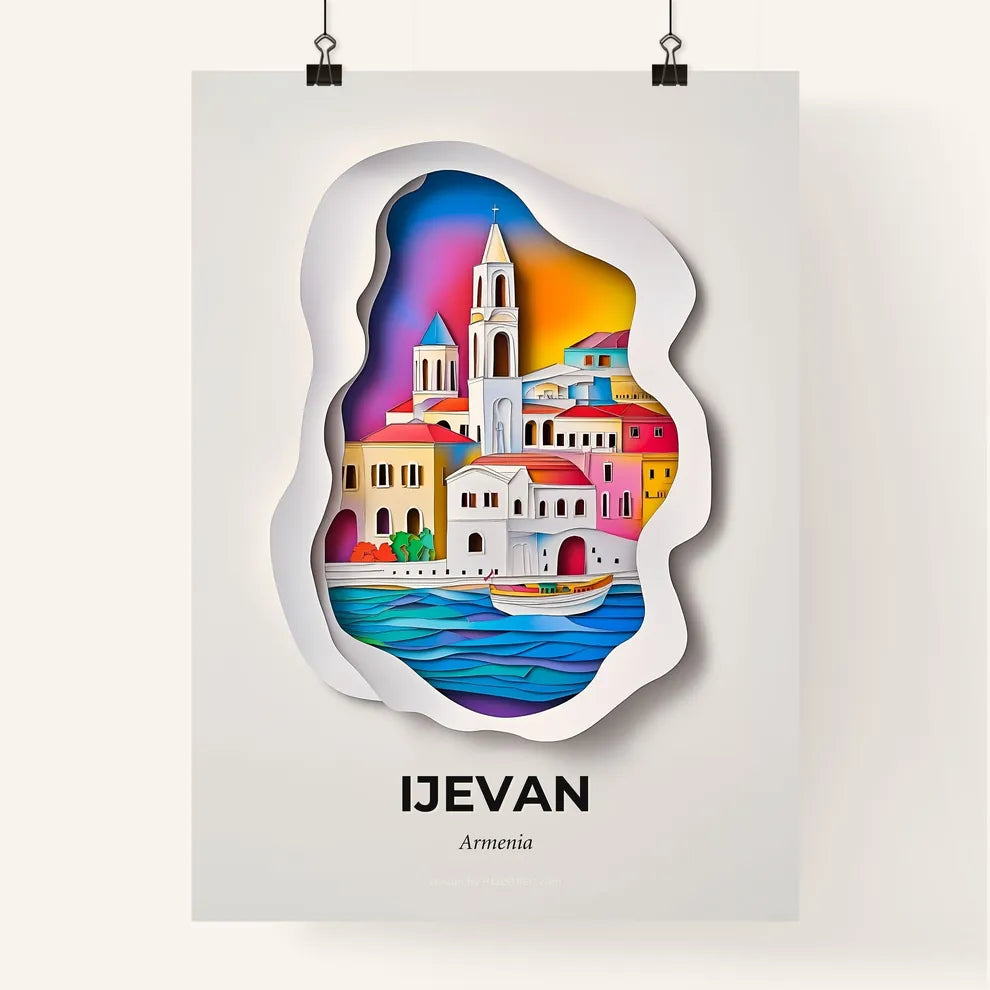 Vivid Ijevan, Armenia, Colorful Poster
