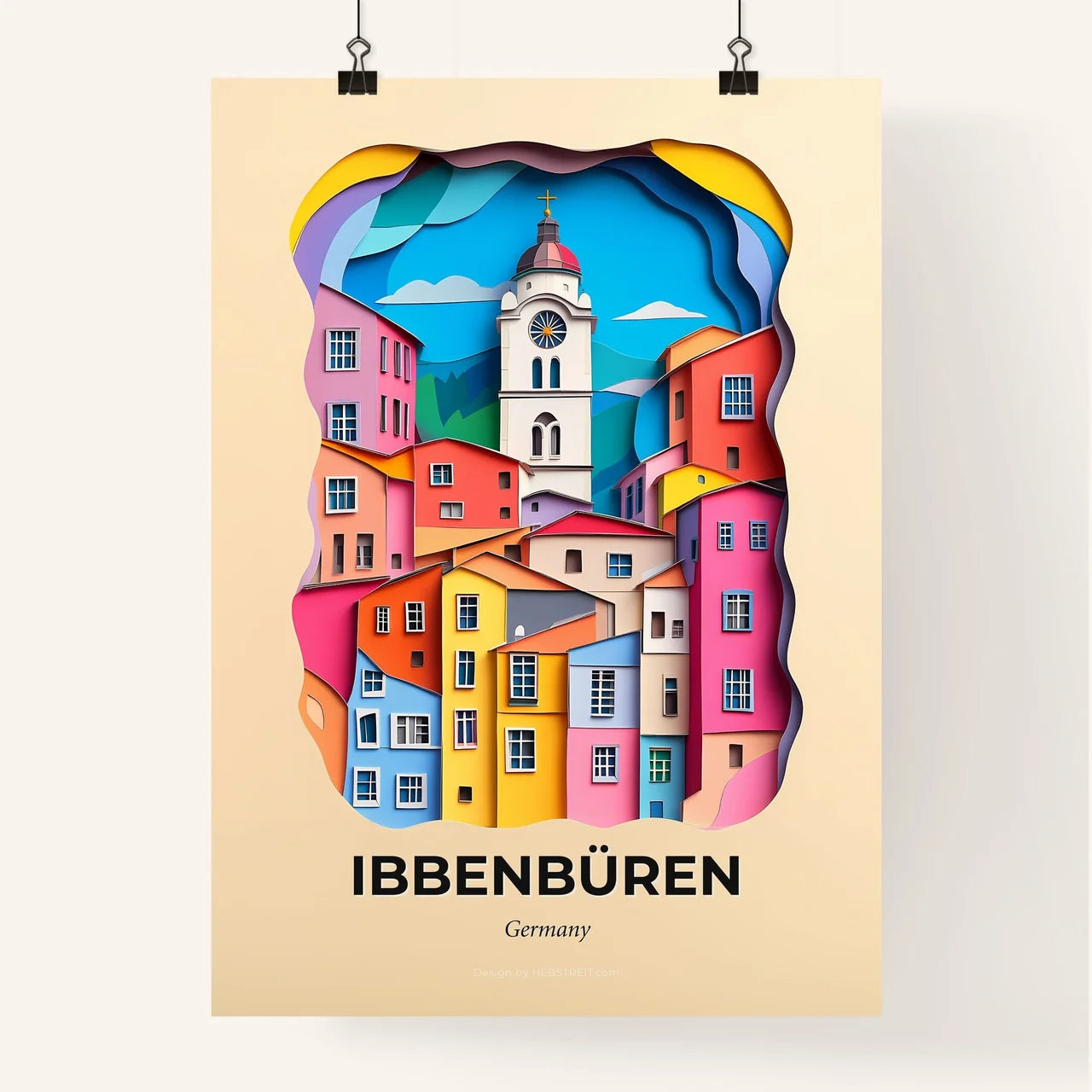 Vivid Ibbenburen, Germany, Colorful Poster