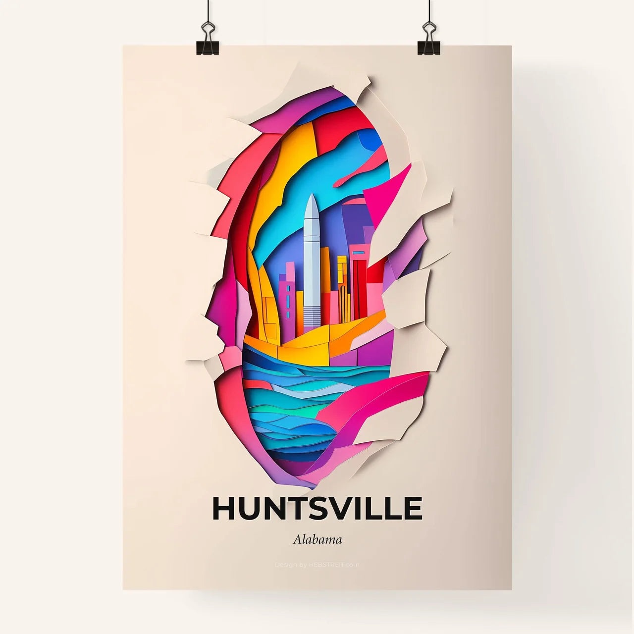 Vivid Huntsville, Alabama, Colorful Poster