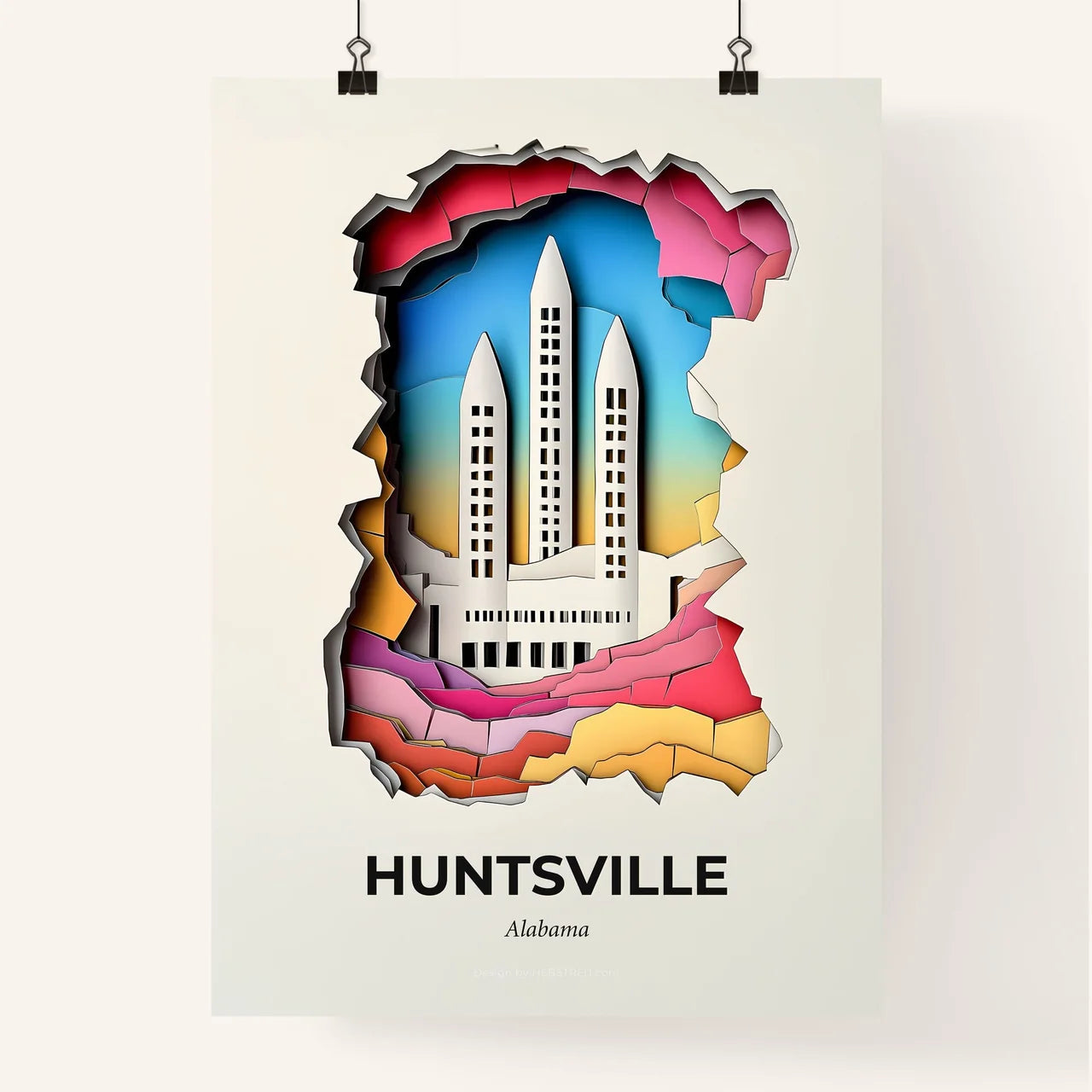 Vivid Huntsville, Alabama, Colorful Poster