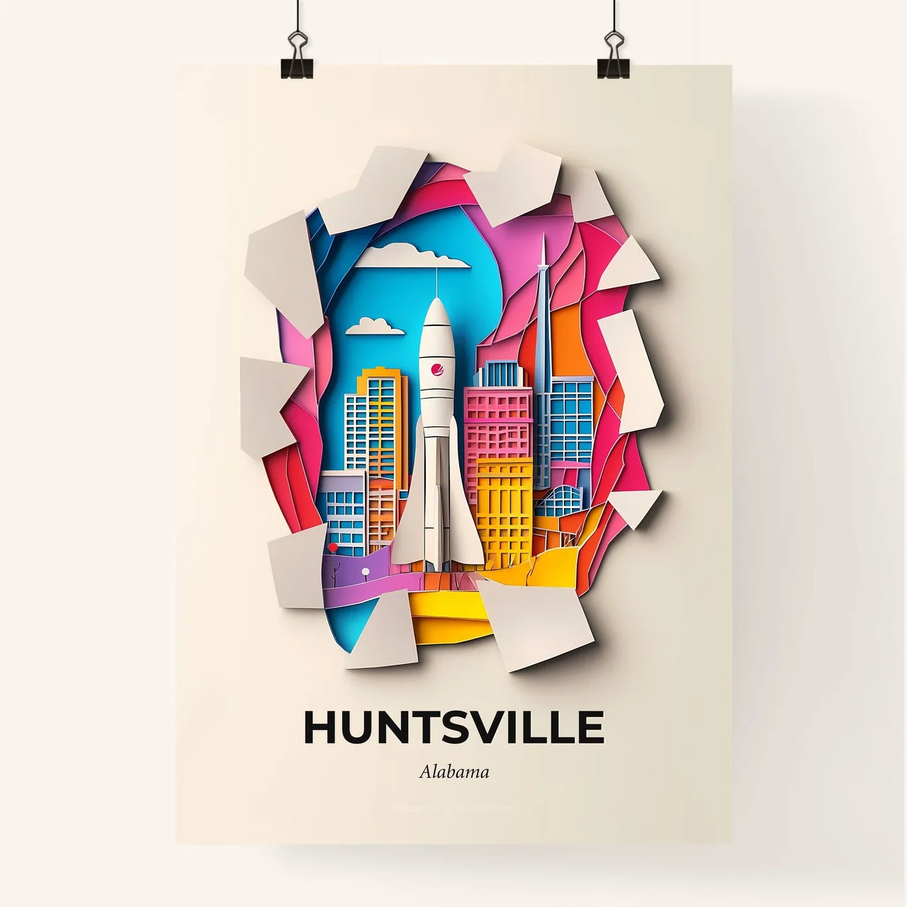 Vivid Huntsville, Alabama, Colorful Poster