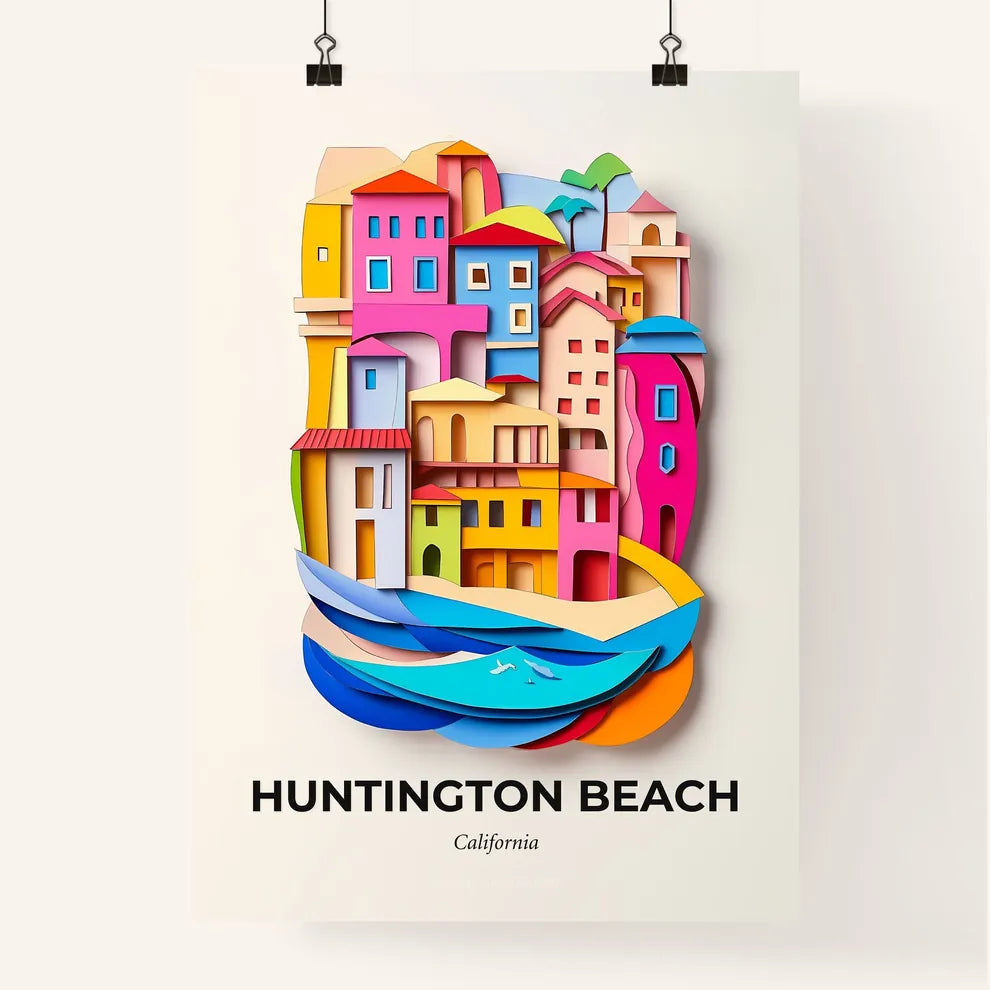 Vivid Huntington Beach, California, Colorful Poster